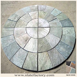 China Green Quartzite Stone Patio Floor Pattern