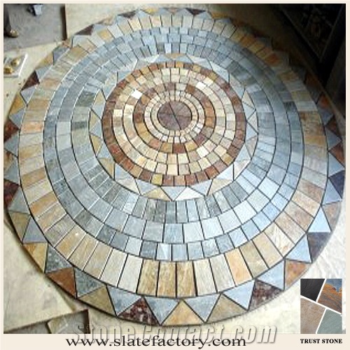 Slate Mosaic Interior Floor Pattern, Mosaic Medallion