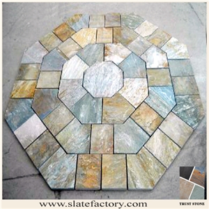 Slate Patio Floor Pattern, Circle Pavement