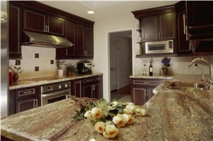 Brazil Exotic Gold Granite Kitchen Countertops, Exotic Gold Yellow Granite Kitchen Countertops