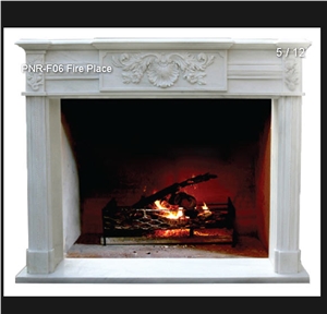 Usak White Marble Fireplace