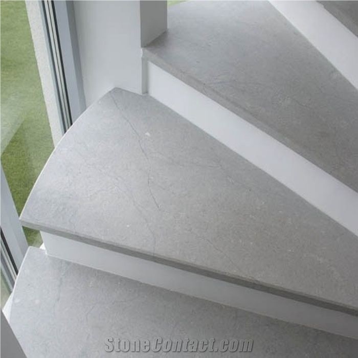 Transylvania Silver Gray Limestone Stairs, Transylvania Silver Bicolor Grey Limestone Stairs