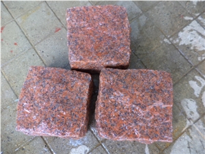 Red Granite Cobble , Red Granite Paver Stone,