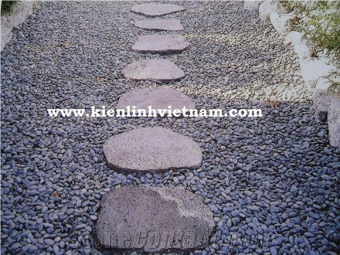 Vietnam Black Basalt Tiles, Grey Color & Holes Cheap Prices