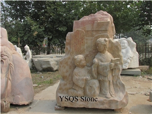 Beige Child Statue Carving, Beige Marble Statue