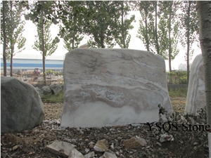 Decorative Marble Landscaping Garden Stone, White Marble Garden Stone