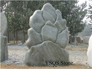 Granite Sculptured Garden Stones, Green Granite Garden Stones
