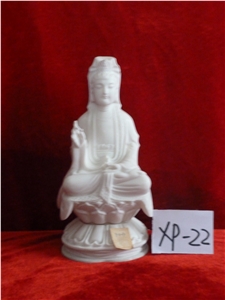 Stone Bodhisattva Statue, White Marble Artifacts, Handcrafts