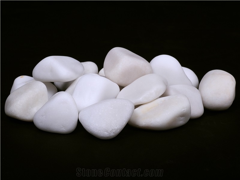 Ajax White Marble Natural Pebble Stone