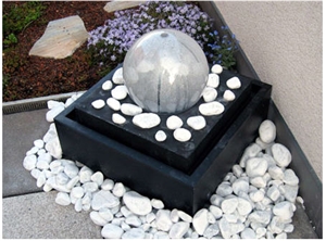 Kavala White Marble Pebble Stone Decorated Fountains