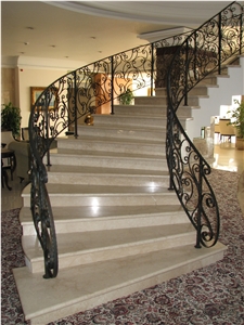Lightning Beige Marble Staircase