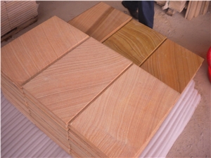 Sandstone Tiles Slabs, China Yellow Sandstone