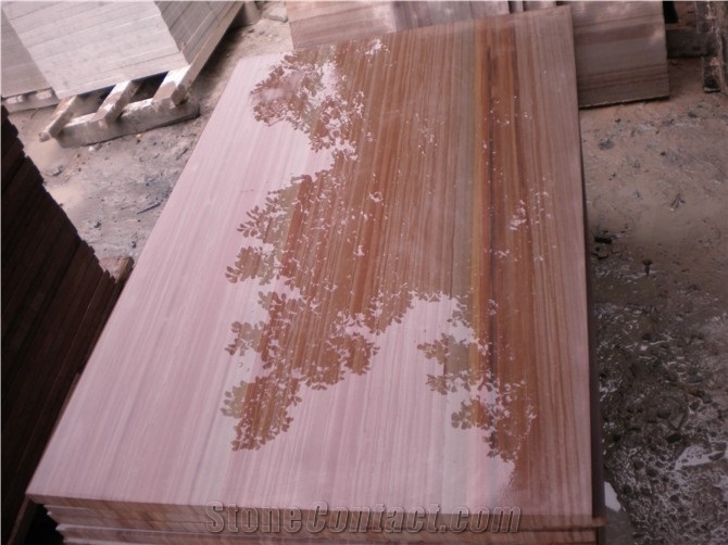 Sandstone Tiles Slabs, China Pink Sandstone
