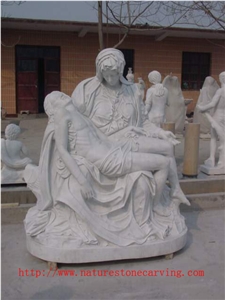 Sculpture Religious Figure Statue, Beijing White Marble Sculpture