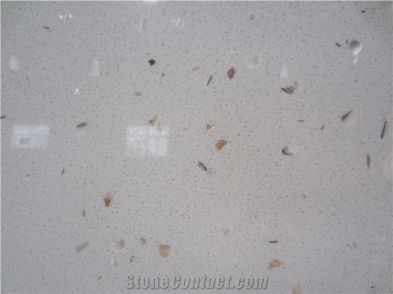 Crystal Gold Shell Quartz Slabs and Tiles