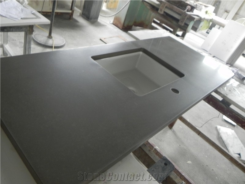 Dark Grey Quartz Countertops/kitchen Work Tops