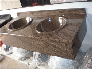 Emperador Brown Marble Vanitytops/Bath Tops