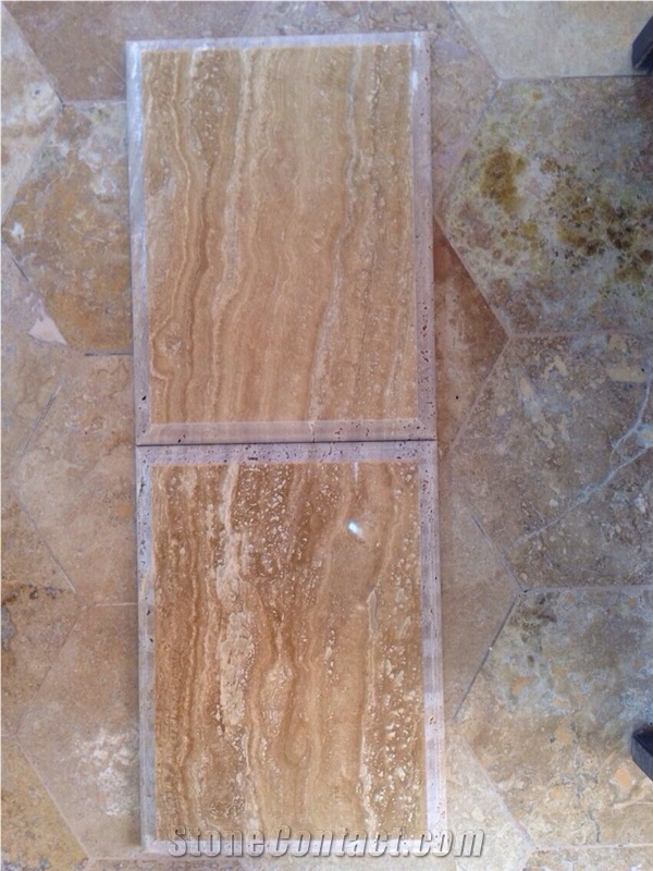 Polished and Pillow Edge Beige Travertine Tiles, Armenia Beige Travertine Tiles