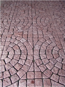 Landscaping Stones Red Porphyry Cobble, Paver, China Porphyry Red Granite
