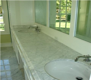 White Carrara Marble Vanities, Italy Marble Bathroom Tops