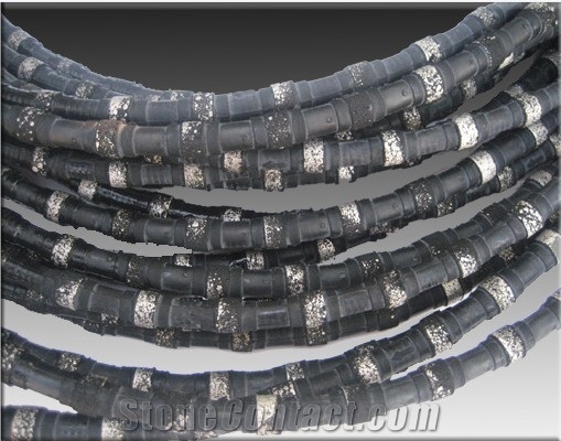 Diamond Wire Saw with 40 Beads 10.5mm Diameter for Marble Block Squaring Rubber Sintered