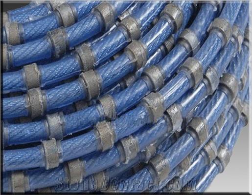 Diamond Wire Saw with 40 Beads 11.5mm Diameter for Granite Quarries Rubber Sintered