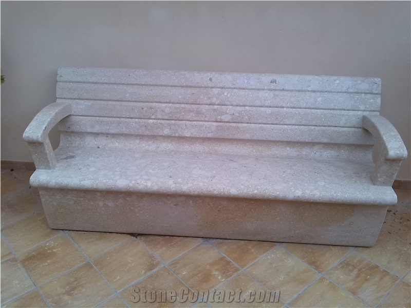 Sofas De Jardin in Arenisca Corvio Sandstone, Arenisca Corvio Beige Sandstone Bench & Table