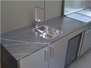 Iran Marble Pietra Grey Kitchen Countertop, Pietro Grey, Pietro Grey Marble Bath Tops