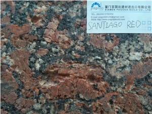 Rosso Santiago Red Water Jet Finished Slabs & Tiles, Rosso Santiago Red Granite Slabs & Tiles