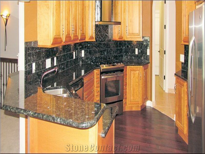 Volga Classic Granite Backsplash, Volga Blue Granite Kitchen Countertops