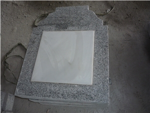 G603 Monuments and Tombstone, Chinese Grey Stone, Bacuo White, Small Flowers
