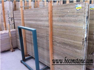 Italy Silver Travertine, Big Slabs, Grey Color Stone, Polished Surface