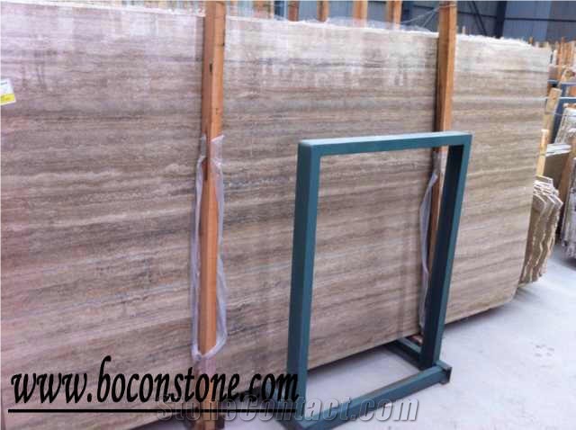 Italy Silver Travertine, Big Slabs, Grey Color Stone, Polished Surface
