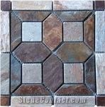 Rustic Brown Slate Mosaic Tile, Brown Slate Building, Walling