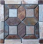 Rustic Brown Slate Mosaic Tile, Brown Slate Building, Walling