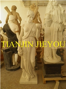 Life Size Marble Carving Nude Statues Women, White Marble Statues
