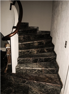 Rain Forest Green Marble Staircase