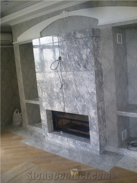 Silver Marble Fireplace Surround Silver Grey Marble Fireplace