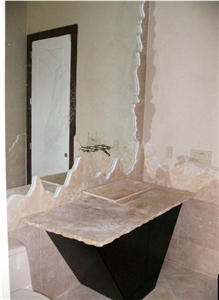 Caramel Travertine Bathroom Vanity Top, Beige Travertine