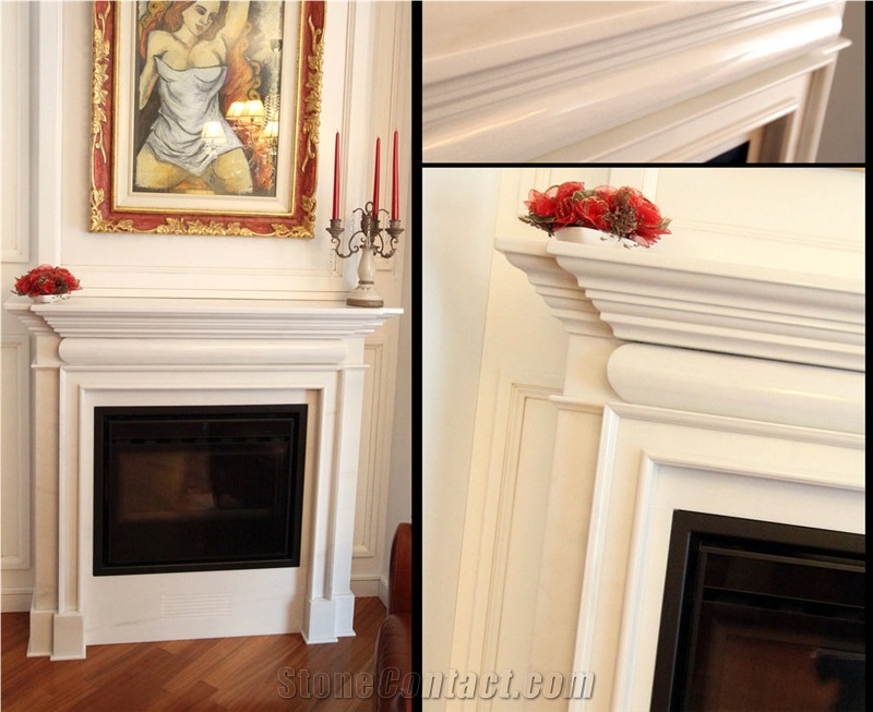 Bianco Lasa Marble Fireplace