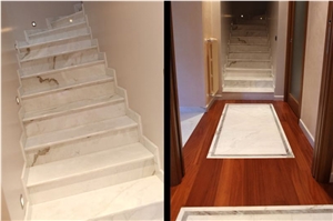 Calacatta Vagli Marble Stairs, Calacatta Vagli White Marble Stairs