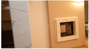 Rosa Portogallo Cremo Marble Fireplace