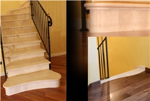 Stairs in Sinai Perlato Royal Limestone, Sinai Perlato Royal Beige Limestone Stairs