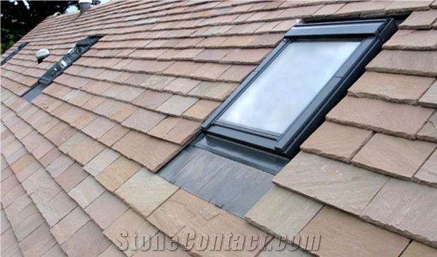 Brown, Red, Biege, White, Black, Yellow, Grey Sandstone Roof Tiles