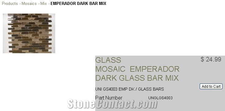 Glass Mosaic Emperador Dark Marble and Glass Mix, Emperador Dark Brown Marble Glass Mosaic