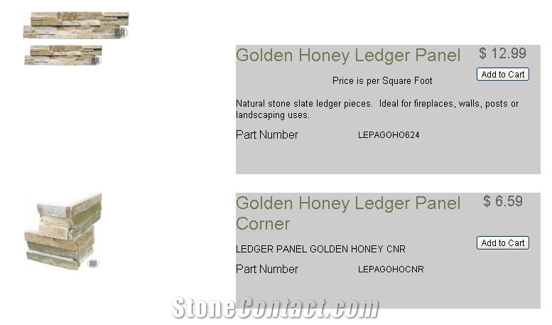 Golden Honey Slate Ledger Panel, Beige Slate Cultured Stone