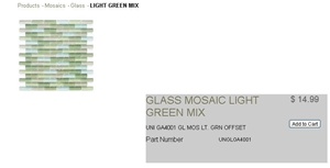Light Green Mix Glass Mosaic