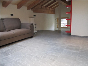 Pietra Di Cogne Quartzite Polished Floor Tiles, Italy Grey Quartzite