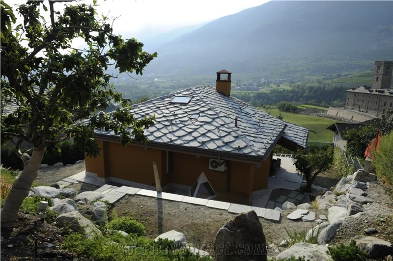 Pietra Di Morgex Quartzite Roof Tiles, Pietra Di Morgex Grey Quartzite Roof Tiles