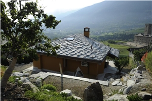 Pietra Di Morgex Quartzite Roof Tiles, Pietra Di Morgex Grey Quartzite Roof Tiles